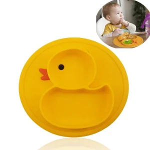 Assiette canard en silicone antidérapant