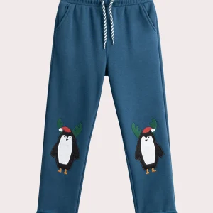 Pantalon molleton bleu patch genoux pour garçon