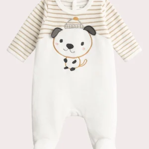 Grenouillère animée en velours et fourrure synthétique