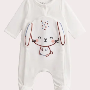 Grenouillère en velours animation lapin