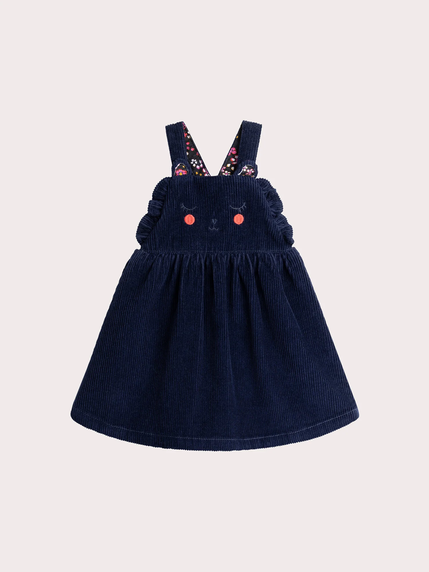 Robe bleu minuit en velours pour bébé fille