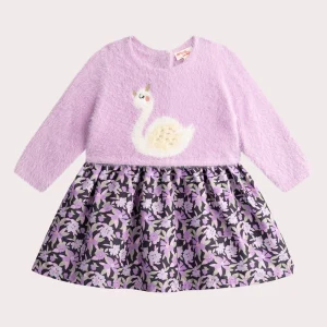 Robe à animation cigogne pour bébé fille