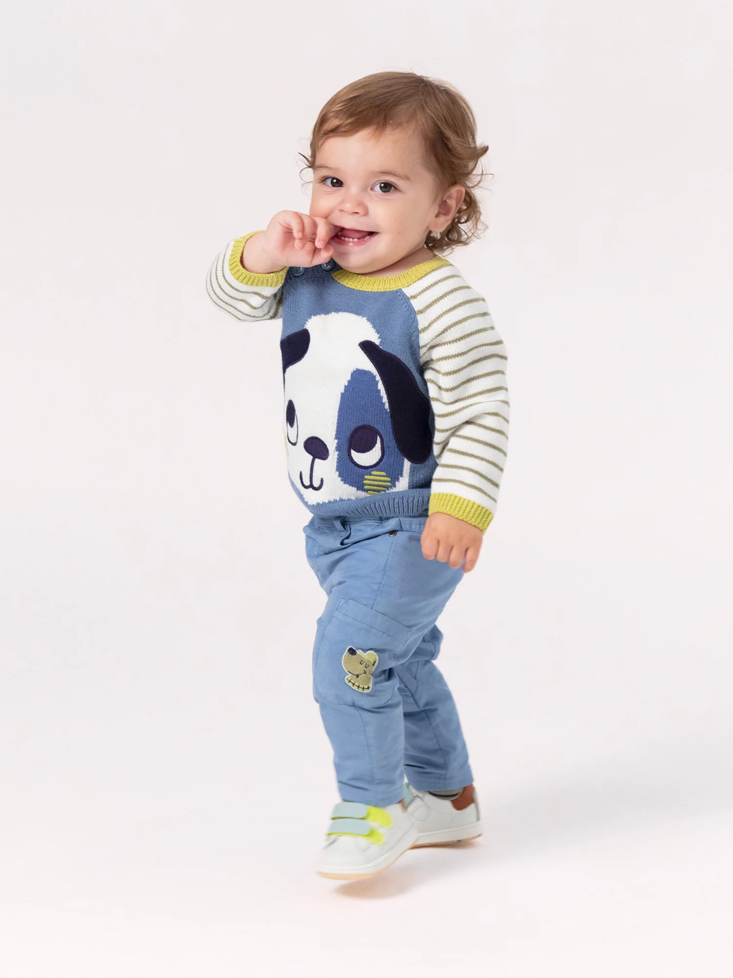 Pull bleu à animation chien pour bébé garçon – Image 2