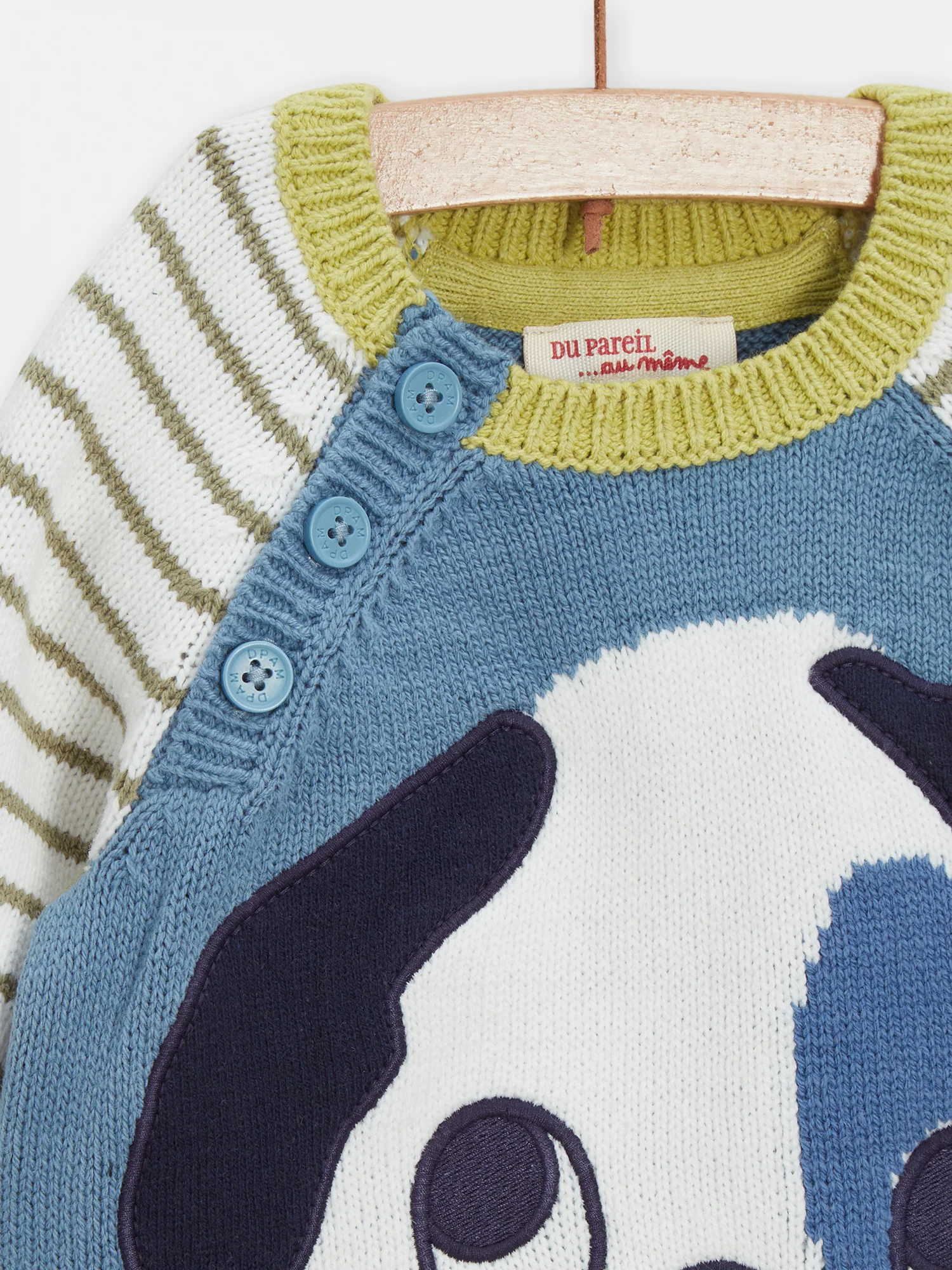 Pull bleu à animation chien pour bébé garçon – Image 3