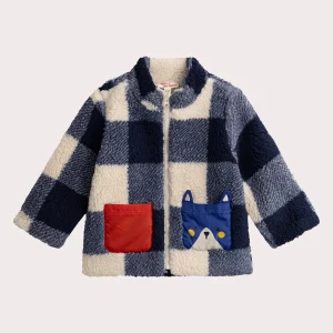 Veste bleu en sherpa pour bébé garçon