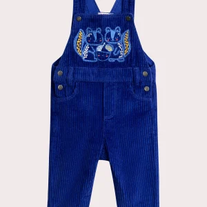Salopette longue en velours bleu pour bébé garçon