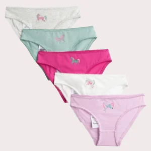 Lot de 5 culottes à motif licorne pour fille