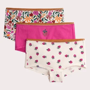 Lot de 3 shorty à motif fraise pour fille
