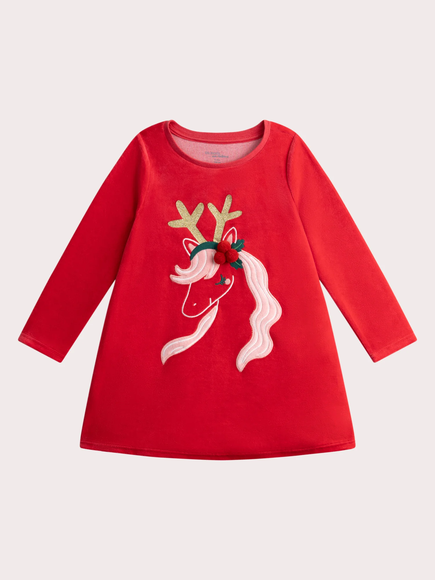 Chemise de nuit en velours theme Noël pour fille – Image 4
