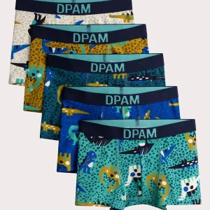 Lot de 5 caleçons à imprimé dinosaure pour garçon