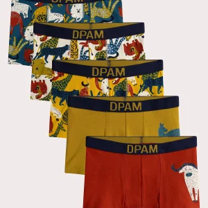 Lot de 5 calçons à imprimé animalier pour garçon