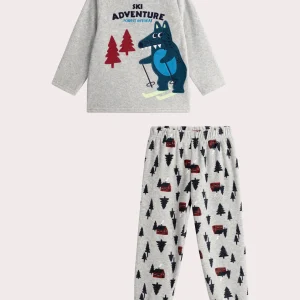 Pyjama gris en velours pour garçon