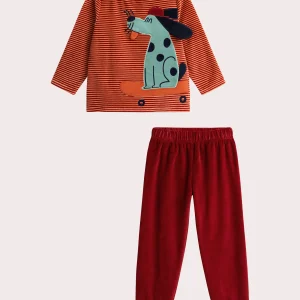 Pyjama rouge en velours pour garçon