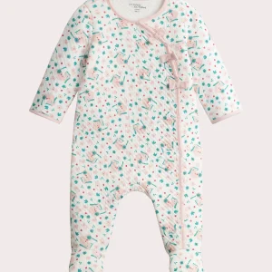 Grenouillere fantaisie en tubique pour bébé fille