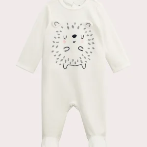 Grenouillere en velours à animation hérisson pour bébé fille