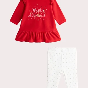 Pyjama en velours theme Noël pour bébé fille
