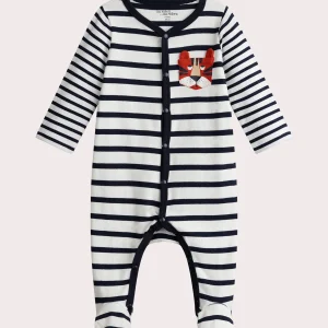 Grenouillere à rayures pour bébé garçon