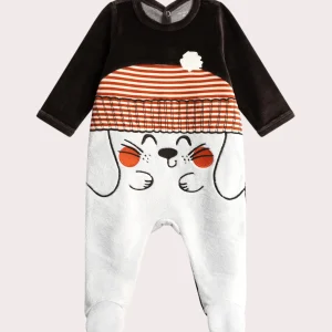 Grenouillere grise animation lapin pour bébé garçon