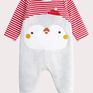 Grenouillere en velours theme Noël pour bébé garçon