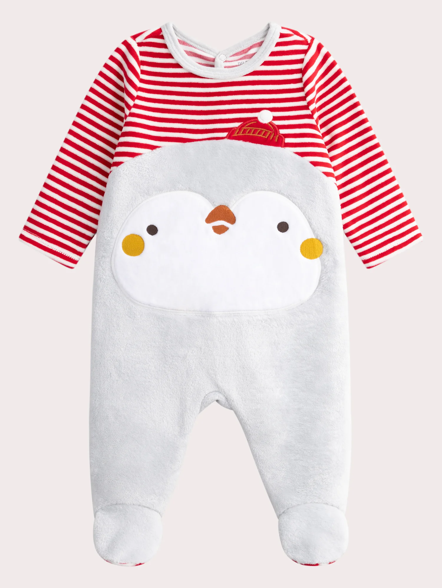 Grenouillere en velours theme Noël pour bébé garçon