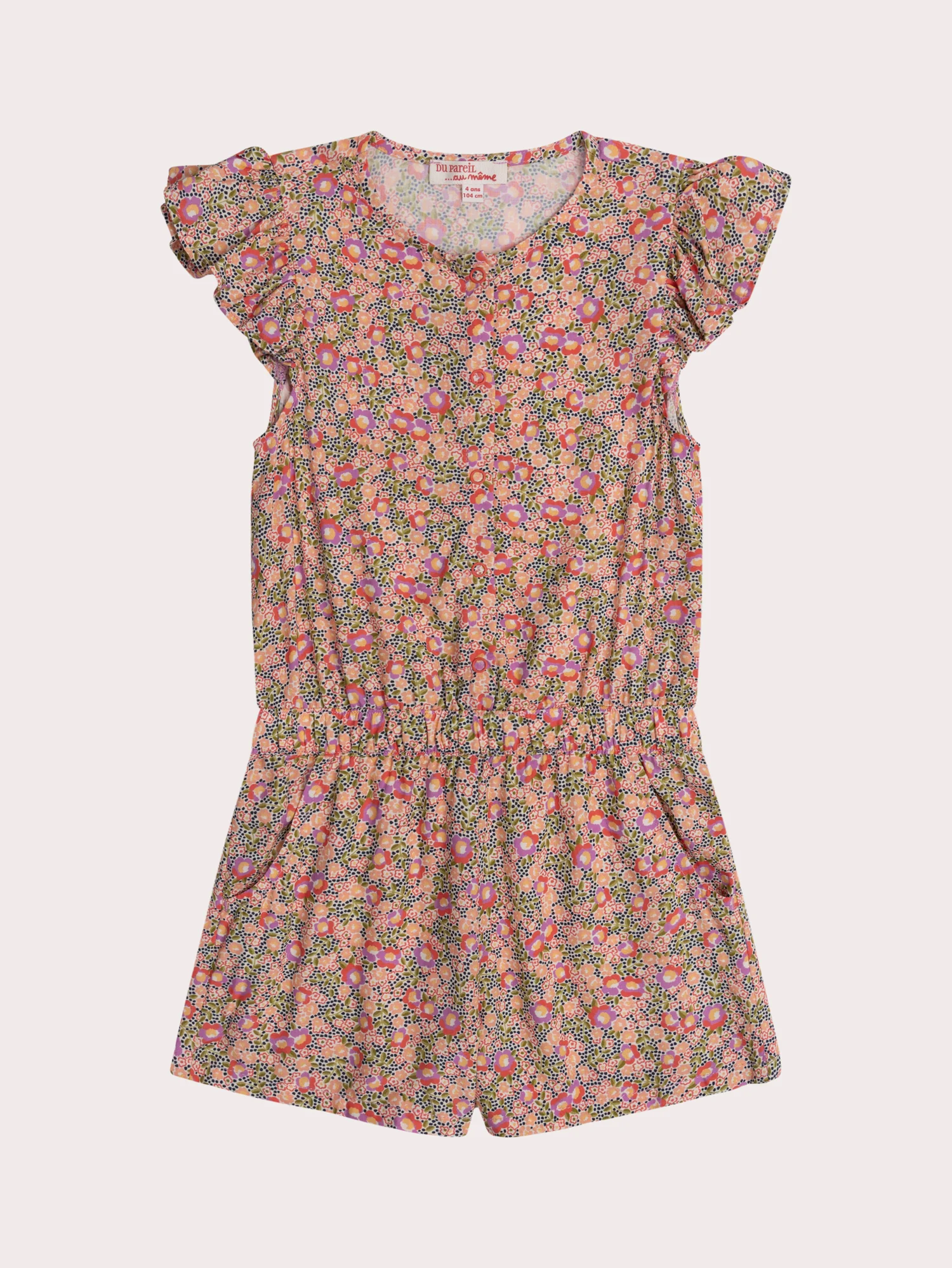 Combi-short fleurie en viscose