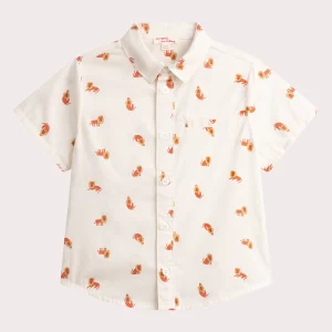 Chemise manches courtes imprimé lions