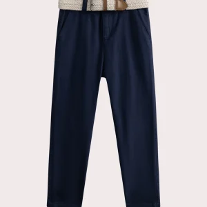 Pantalon chino bleu nuit  avec ceinture