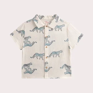 Chemise oversize imprimée en gaze de coton