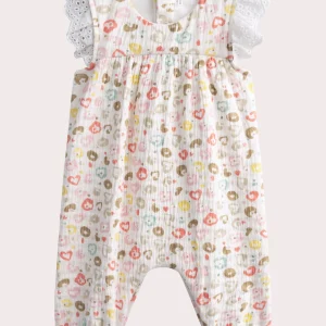 Salopette naissance fille imprimé fantaisie