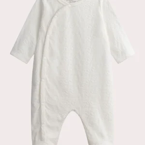 Grenouillère écrue en velours fantaisie