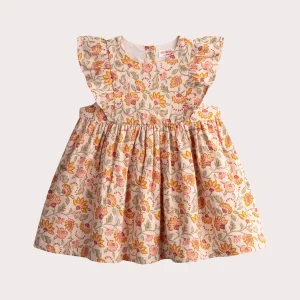 Robe rose pastel imprimé à fleurs pour bébé fille
