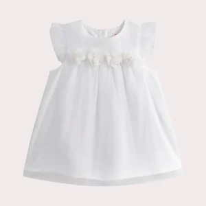 Robe unie écrue pour bébé fille