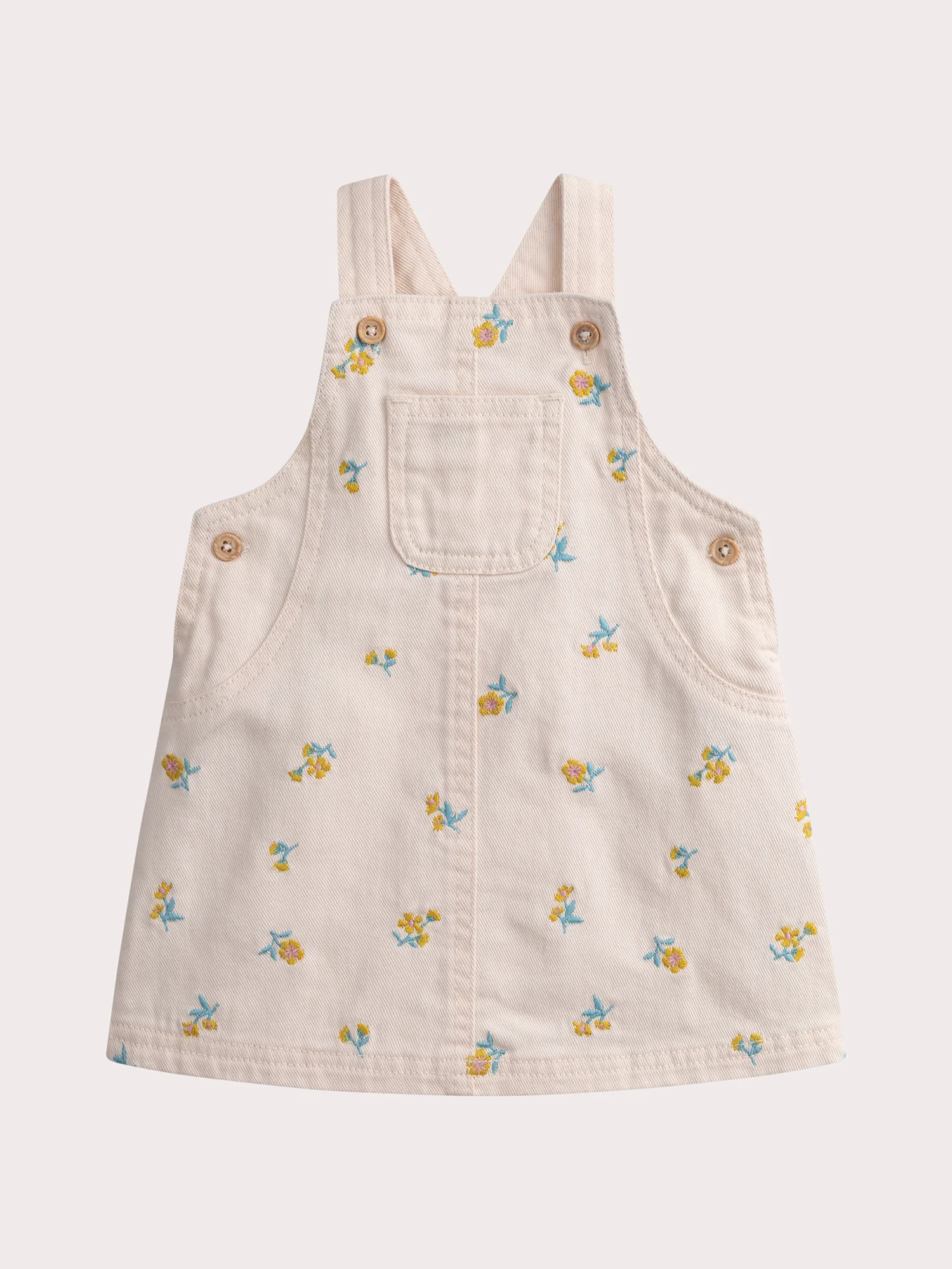Robe salopette à fleures pour bébé fille