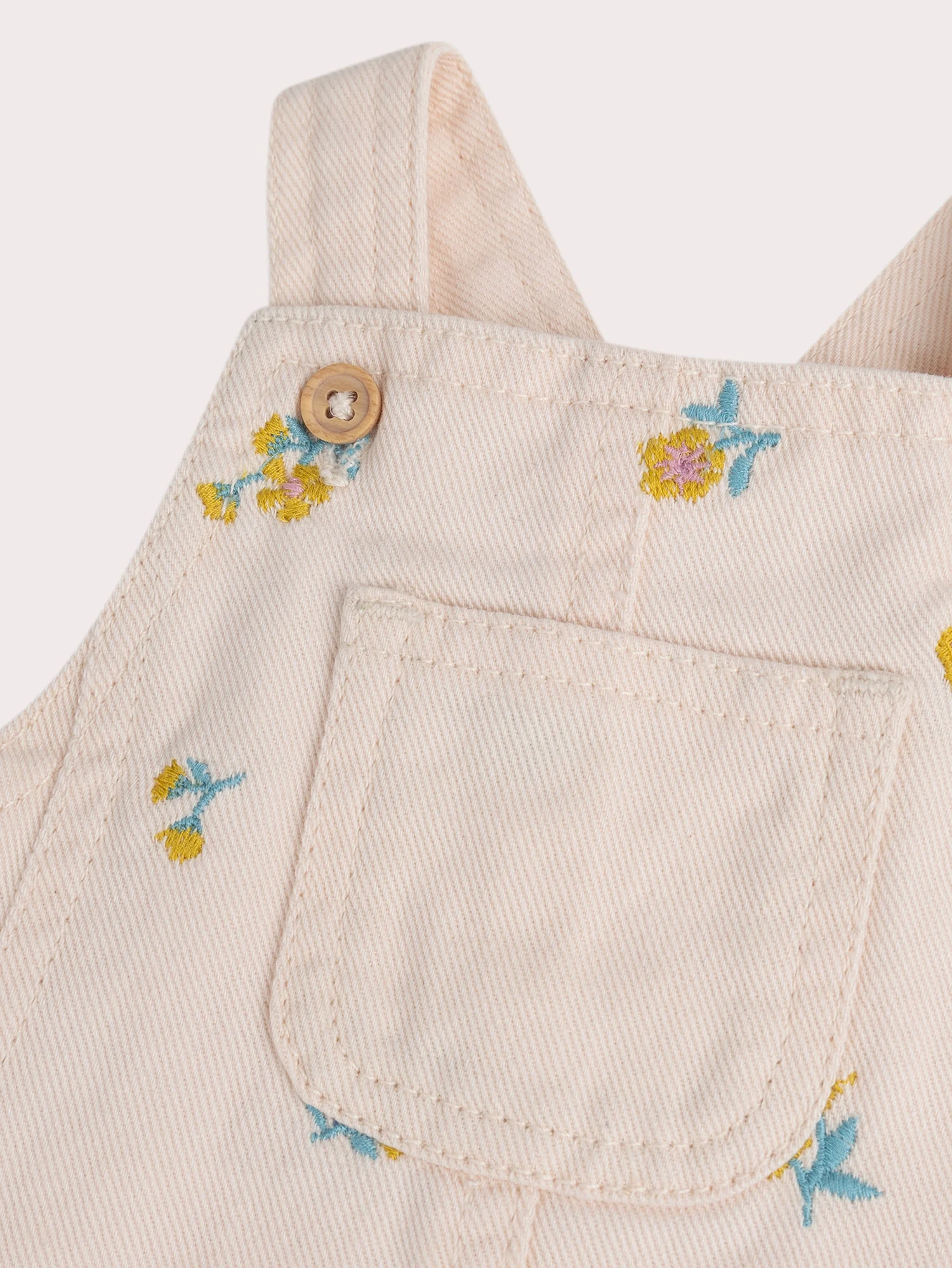 Robe salopette à fleures pour bébé fille – Image 3