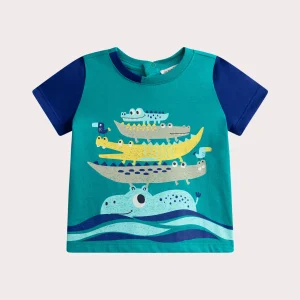 Tshirt turquoise pour bébé garçon