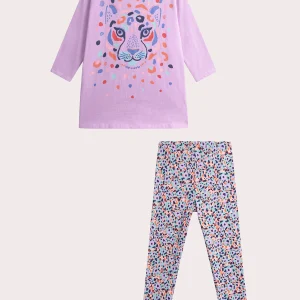 Chemise de nuit parme pour enfant fille