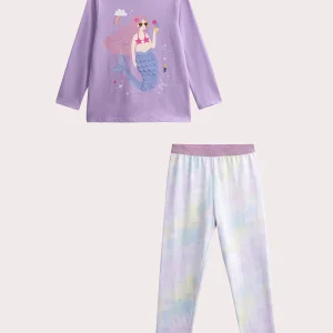 Pyjama mauve sirene pour enfant fille