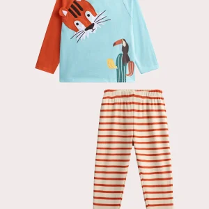 Pyjama turquoise tigre pour enfant garçon