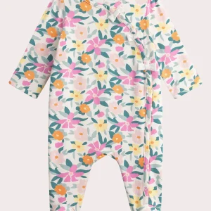 Grenouillere imprimée écru pour bébé fille