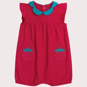 Grenouillere fraise pour bébé fille