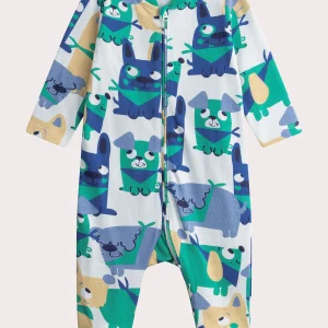 Grenouillere imprimé bleu pour bébé garçon