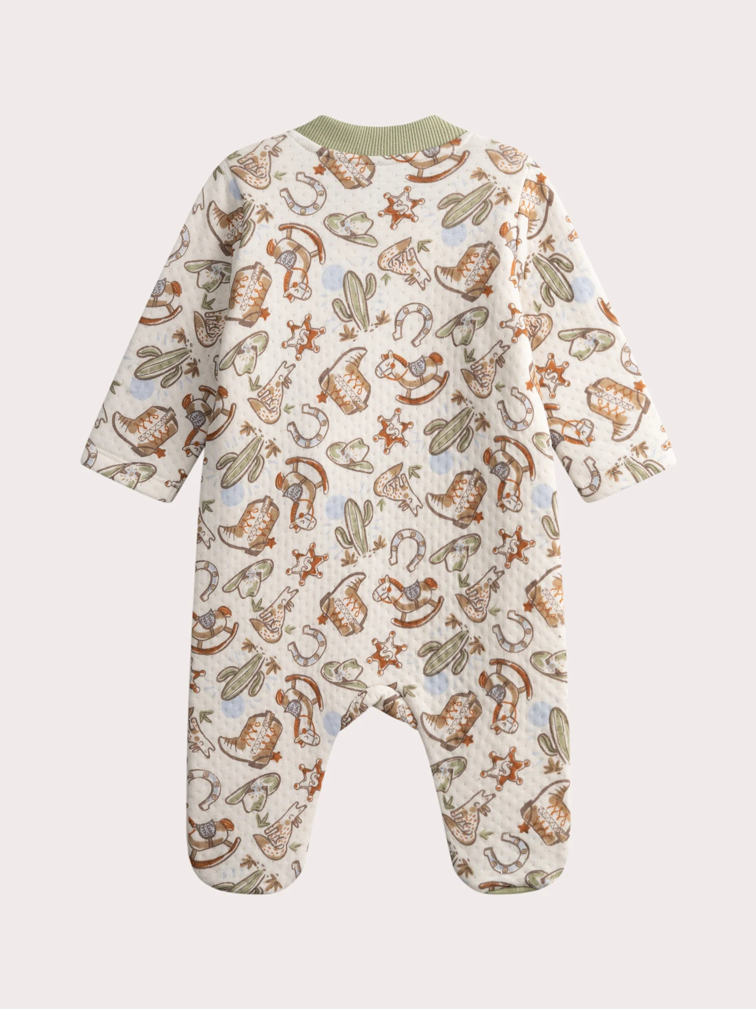 Grenouillere écrue imprimée pour bébé garçon – Image 3