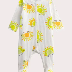 Grenouillere écrueimprimé dinosaure pour bébé garçon