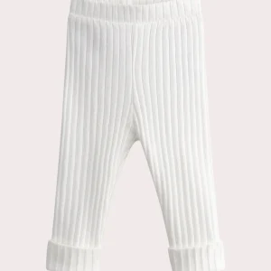 Legging écru côtelé pour bébé