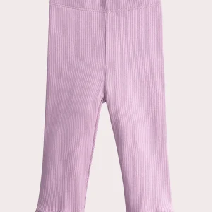 Legging côtelé lilas pour bébé fille