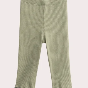 Legging côtélé kaki pour bébé fille