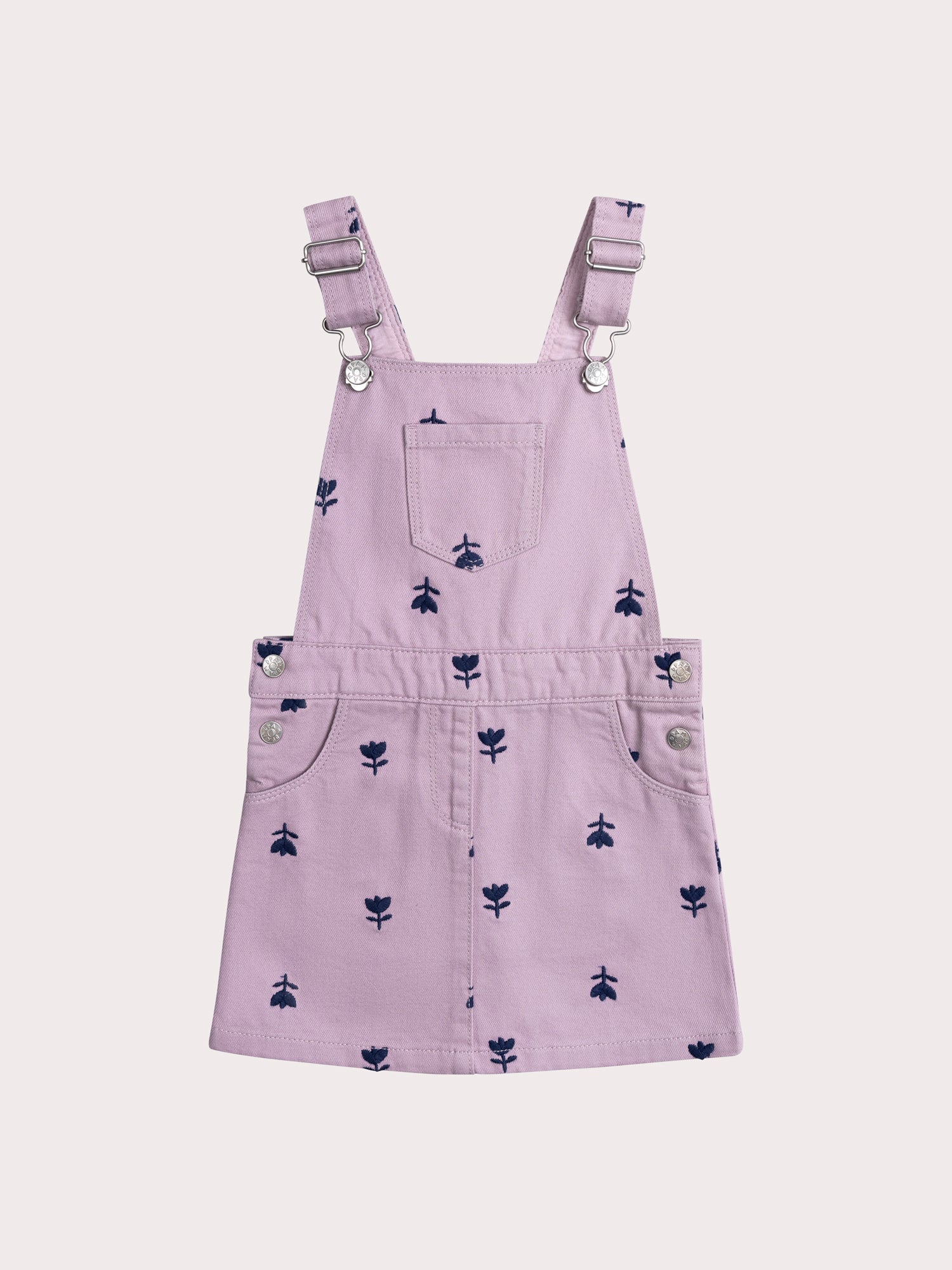 Robe salopette brodé violet fille