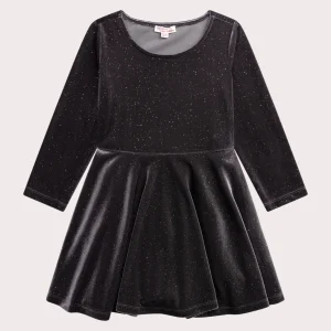 Robe en velours lisse pailleté