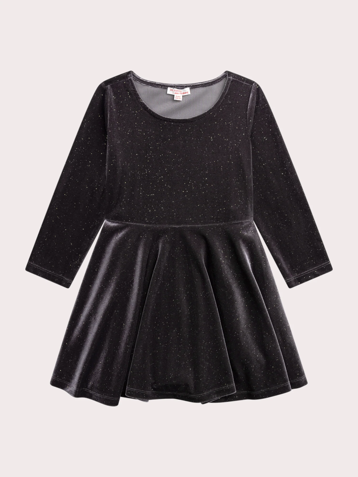 Robe en velours lisse pailleté