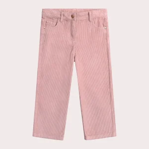 Pantalon rose en velours côtelé